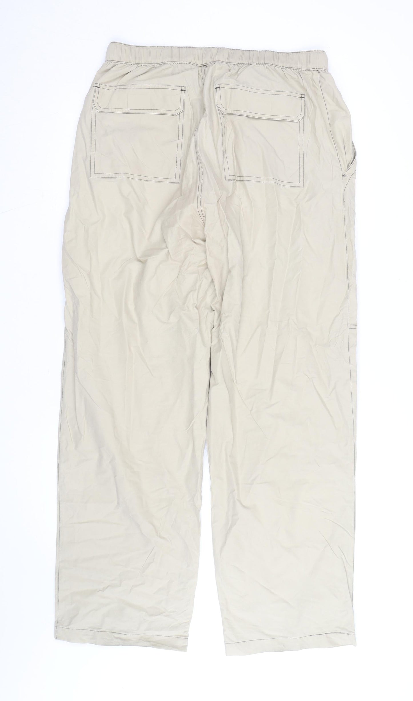 Old Navy Men’s Beige Cargo Trousers L Lightweight Belted Outdoor