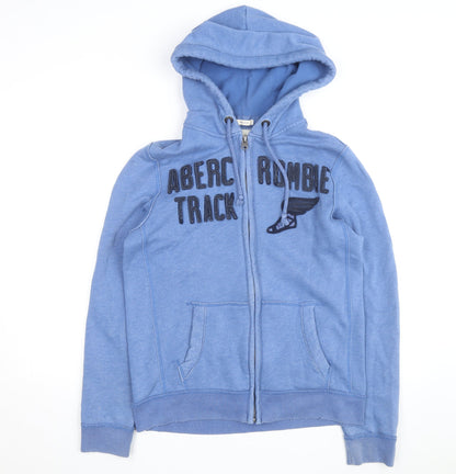 Abercrombie & Fitch Men's Blue Full Zip Hoodie M Athletic Fit