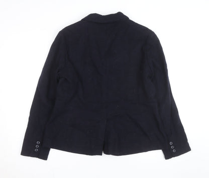 Gap Women Navy Wool Blend Single-Breasted Blazer UK 18