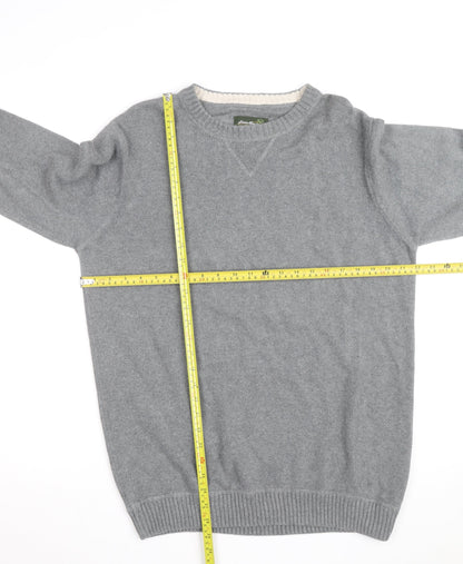 Eddie Bauer Men’s Grey Cotton Crew Neck Pullover Jumper L Tall