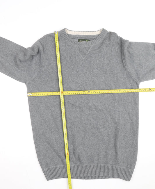 Eddie Bauer Men’s Grey Cotton Crew Neck Pullover Jumper L Tall