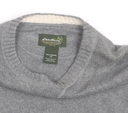 Eddie Bauer Men’s Grey Cotton Crew Neck Pullover Jumper L Tall