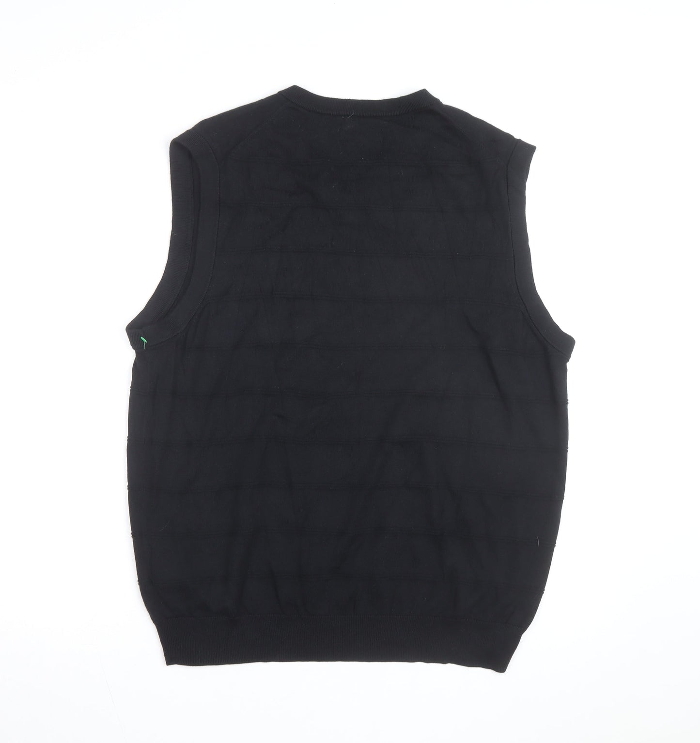 Chaps Men's Black Cotton Sleeveless V-Neck Knit Vest Size L