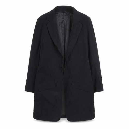 River Island Women’s Black Long Overcoat Size 8 Classic Style