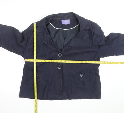 Autonomy Women’s Blue Linen Blend Blazer Jacket Size 22