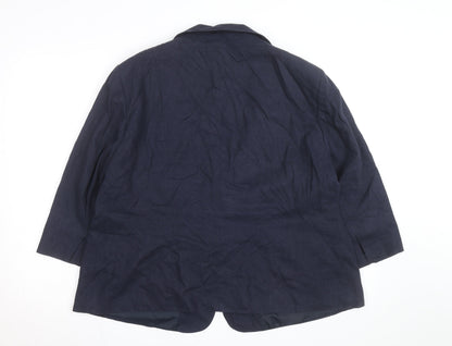Autonomy Women’s Blue Linen Blend Blazer Jacket Size 22