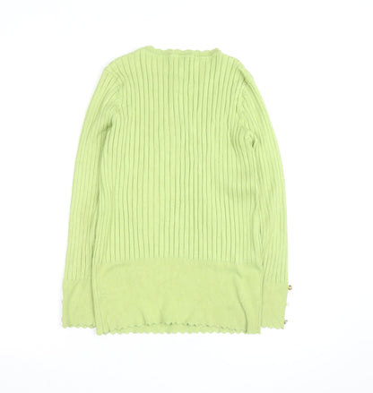 Roman Women’s Green Ribbed Knit Long Sleeve Pullover Jumper Size 16