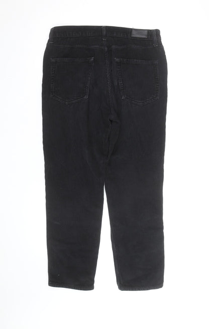 BDG Men’s Black Corduroy Dad Trousers W30 L30 Straight Leg