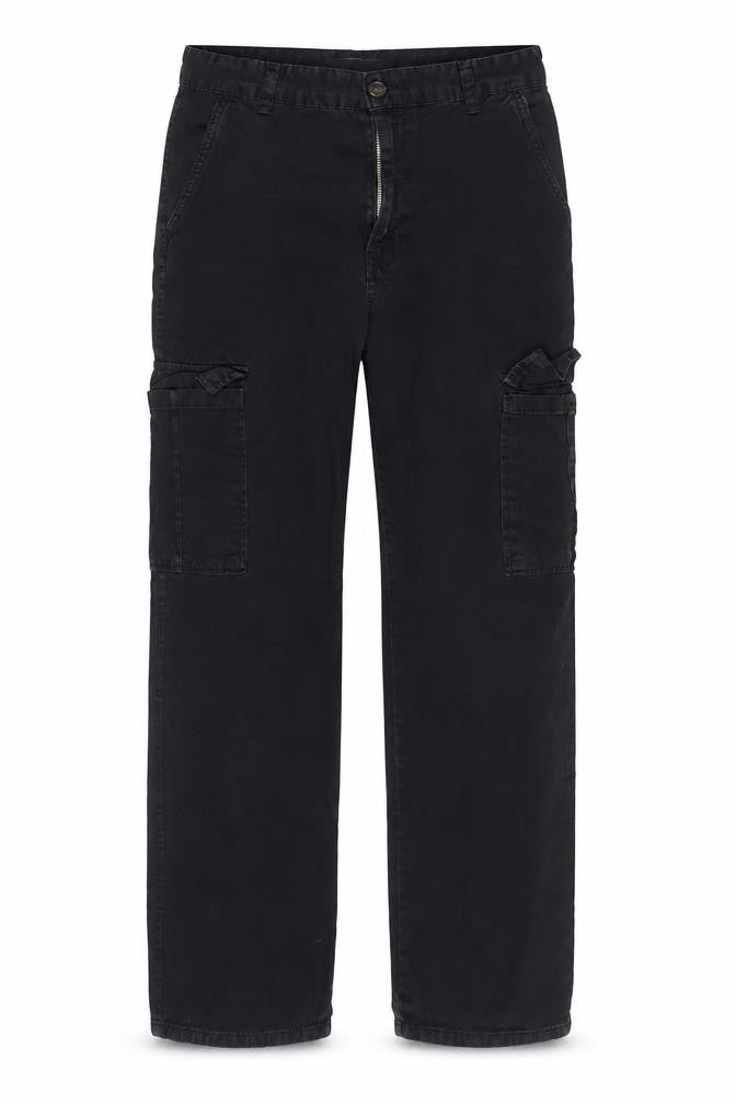 Stradivarius Mens Black Cargo Trousers S Regular Fit Cotton