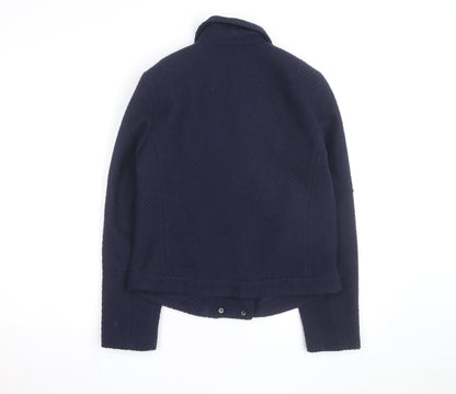 Marks and Spencer Women’s Blue Wool Blend Biker Jacket Size 10