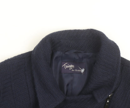 Marks and Spencer Women’s Blue Wool Blend Biker Jacket Size 10