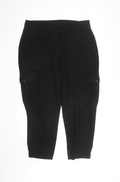 Mint Velvet Women's Black Slim Cargo Trousers Size 16S