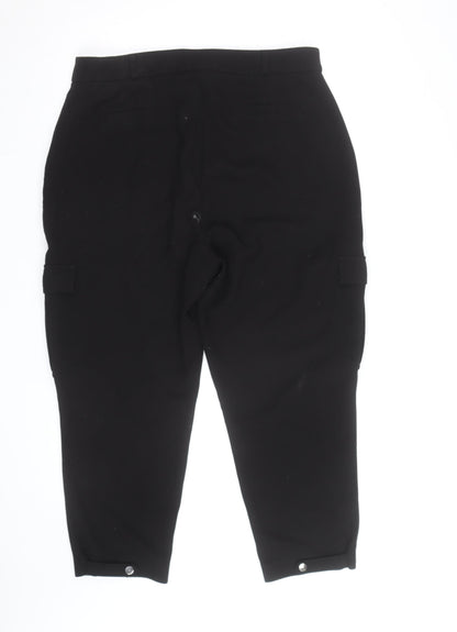 Mint Velvet Women's Black Slim Cargo Trousers Size 16S