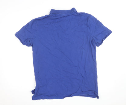 Nike Men's Blue Cotton Short Sleeve Polo Shirt Size L