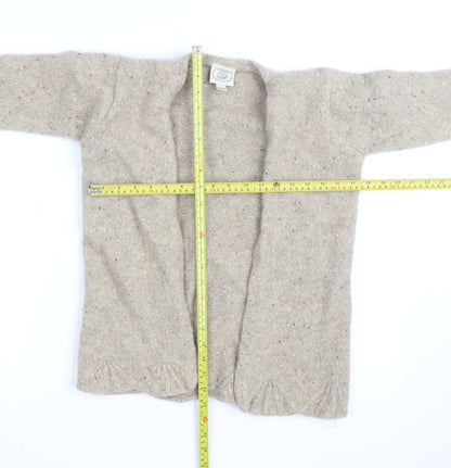 Lauren Ashley Women Beige Petite Wool Cardigan Size Small