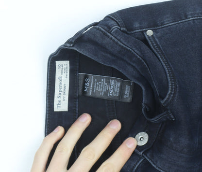 Marks and Spencer Women Blue Size 10 Skinny Stretch Jeans