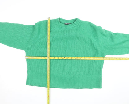 Whistles Men Green Wool Chunky-Knit Crew Neck Jumper Size L