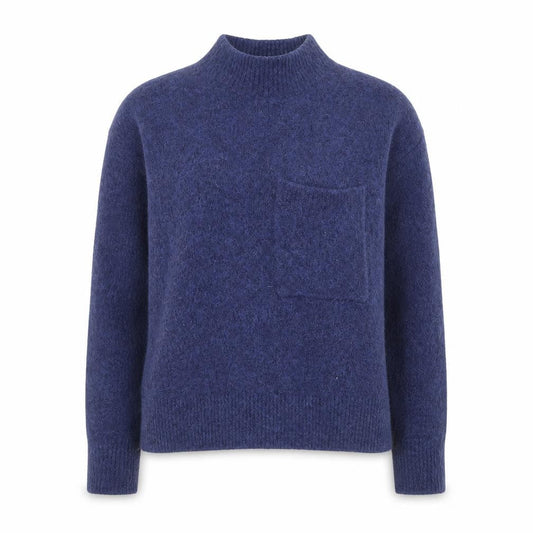 & Other Stories Women Blue Wool Blend Mock Neck Pullover Jumper Size S
