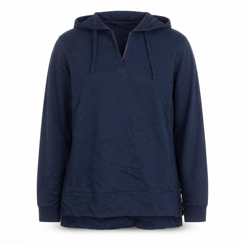 White Stuff Women's Navy Cotton Pullover Hoodie Size 12