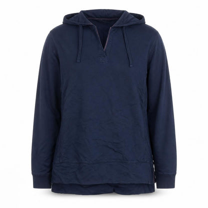 White Stuff Women's Navy Cotton Pullover Hoodie Size 12