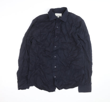 Marks and Spencer Autograph Men's Blue Lyocell Long Sleeve Shirt M
