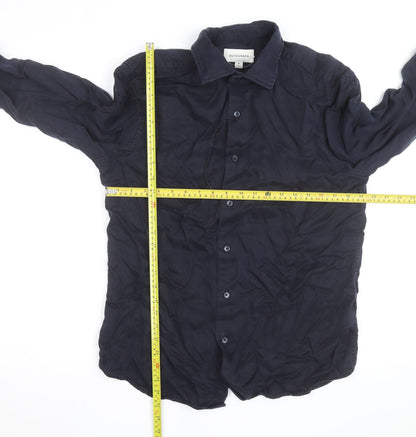Marks and Spencer Autograph Men's Blue Lyocell Long Sleeve Shirt M