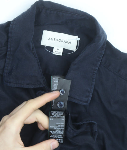 Marks and Spencer Autograph Men's Blue Lyocell Long Sleeve Shirt M
