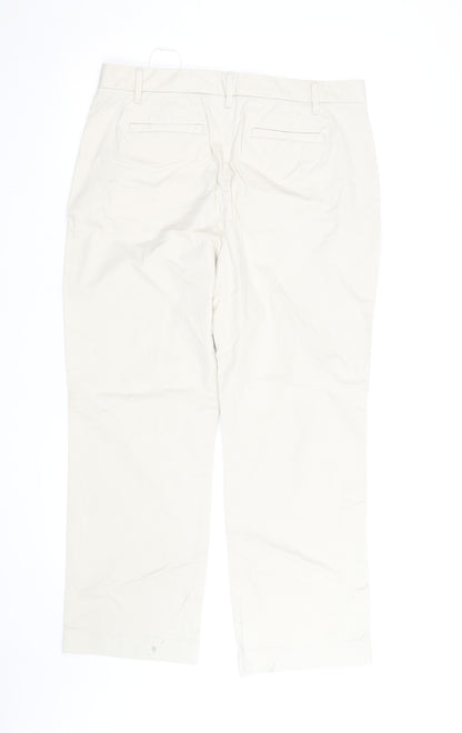 Marks and Spencer Womens Beige Chino Trousers Size 14 Short