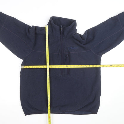 Berghaus Men Blue Fleece L 1/2 Zip Outdoor Hiking Jacket