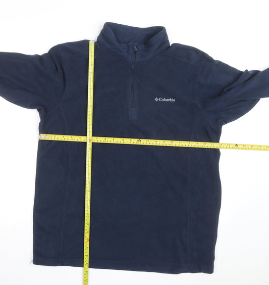 Columbia Mens Blue Fleece 1/4 Zip Pullover Sweatshirt Size L