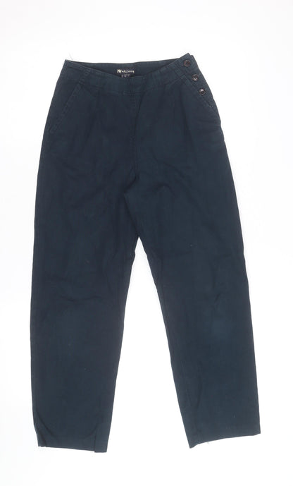 Monsoon Womens Blue Chino Trousers Size 8 Straight Leg