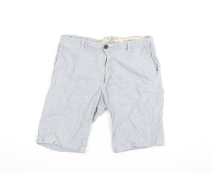 EASY Men’s Blue Striped Chino Shorts Size M 30in Casual Summer Style