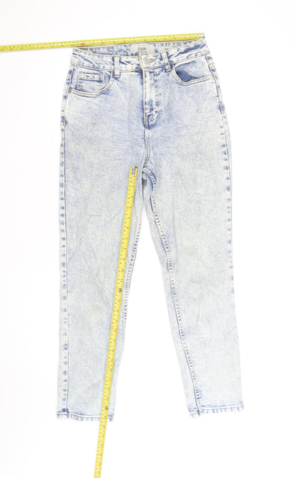 New Look Women Blue Acid Wash Mom Jeans Size 8 High Rise Denim