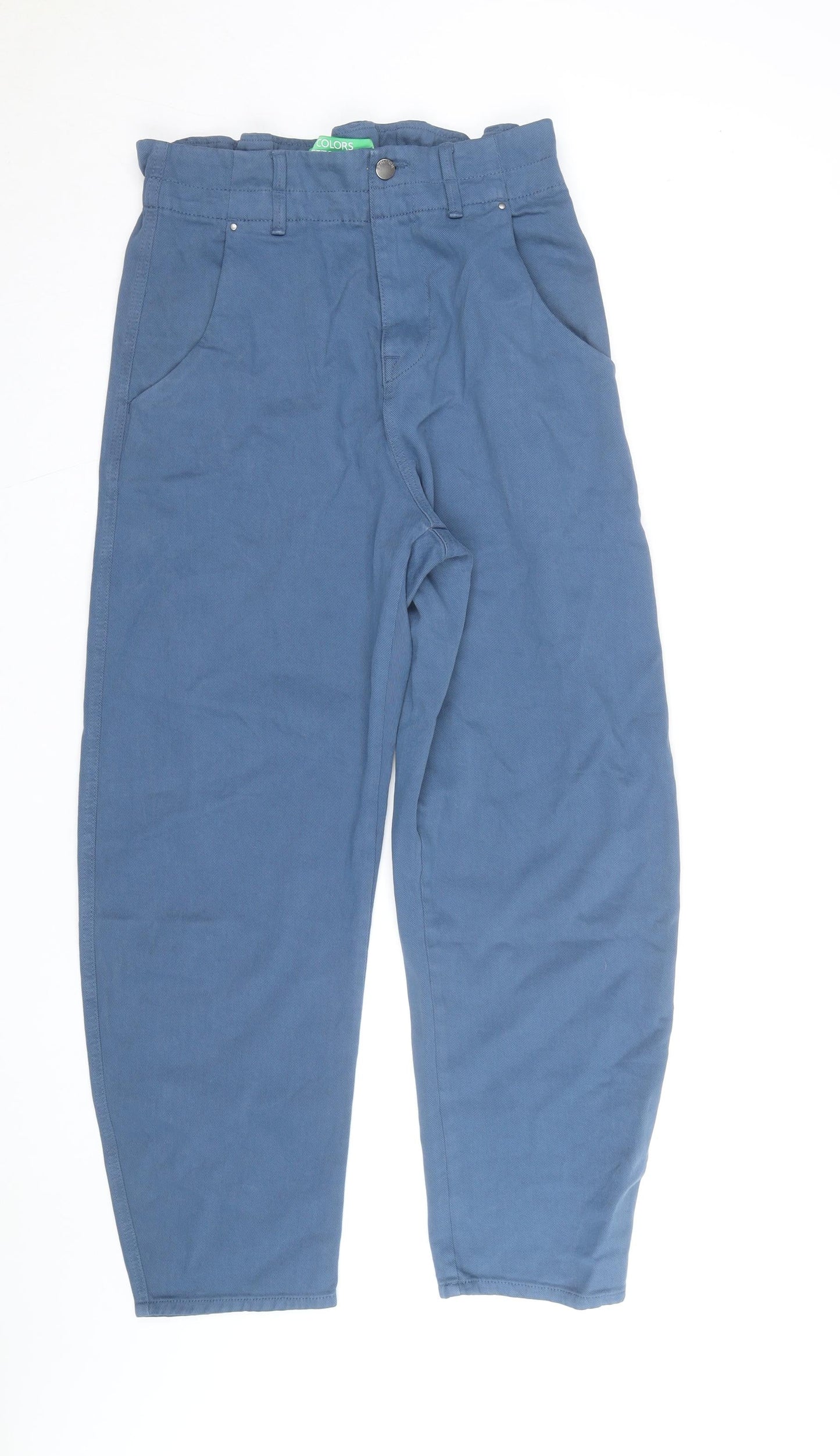 United Colors of Benetton Women Blue Cargo Trousers Size 12