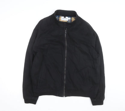 Topman Men's Black Bomber Jacket 2XL Cotton Blend Stand-Up Collar