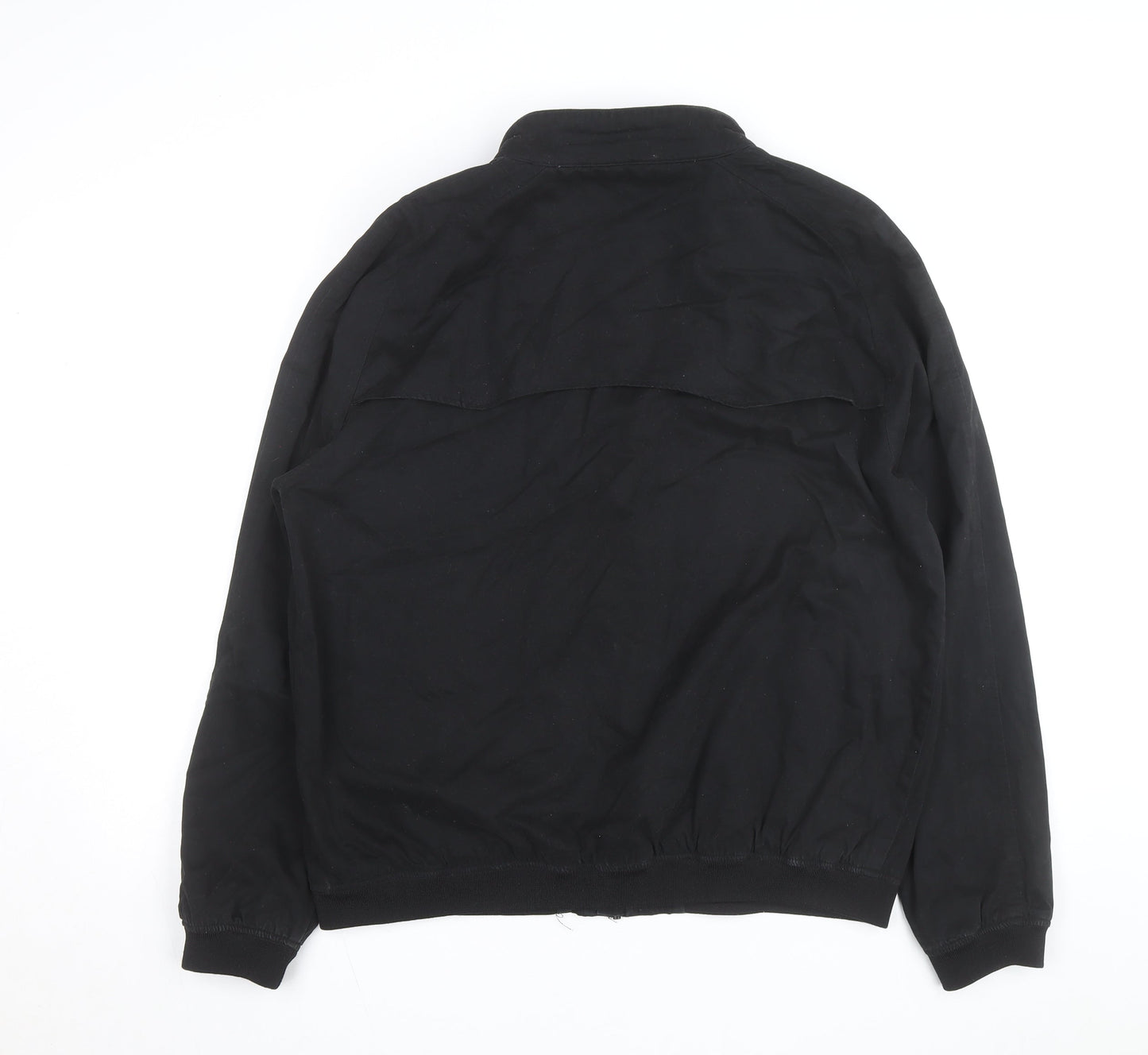 Topman Men's Black Bomber Jacket 2XL Cotton Blend Stand-Up Collar