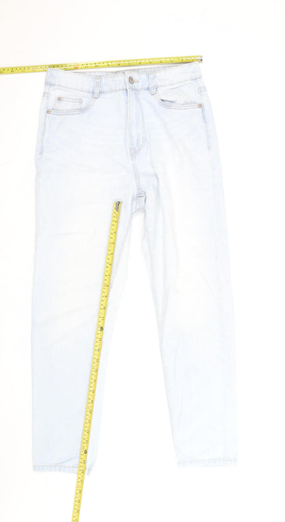 New Look Women Blue Size 10 Mom Jeans Light Wash High Rise Denim