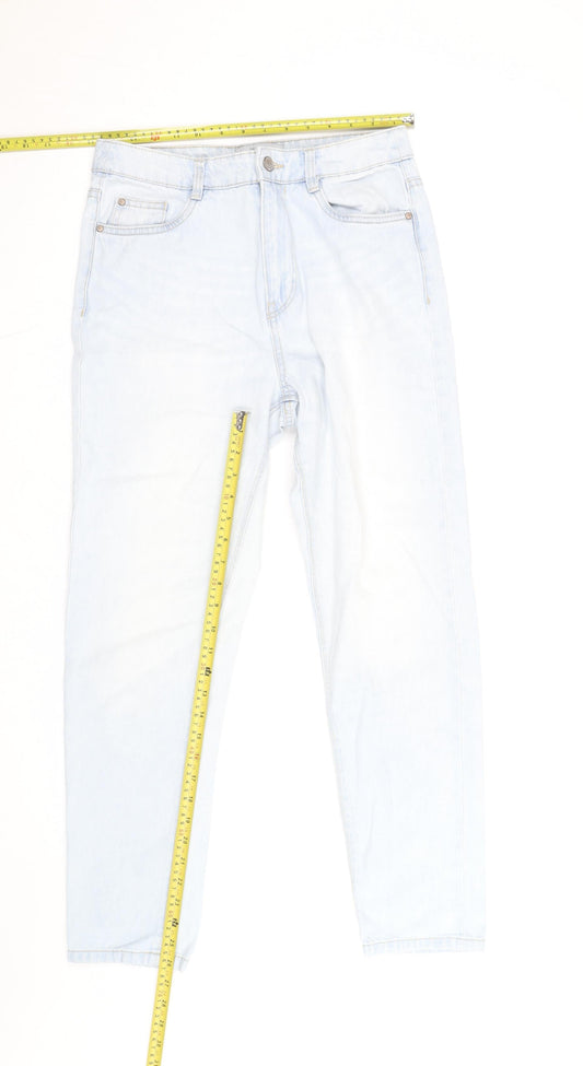 New Look Women Blue Size 10 Mom Jeans Light Wash High Rise Denim