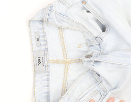 New Look Women Blue Size 10 Mom Jeans Light Wash High Rise Denim