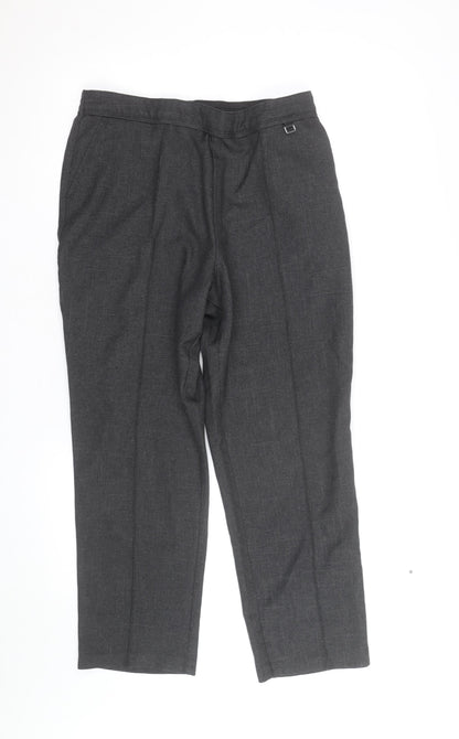 Marks and Spencer Womens Grey Size 14 Petite Stretch Work Trousers