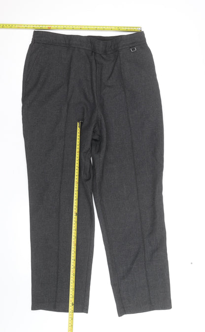 Marks and Spencer Womens Grey Size 14 Petite Stretch Work Trousers