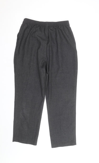Marks and Spencer Womens Grey Size 14 Petite Stretch Work Trousers