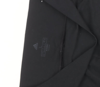 Adidas Womens Black Running Leggings Size L Moisture Wicking
