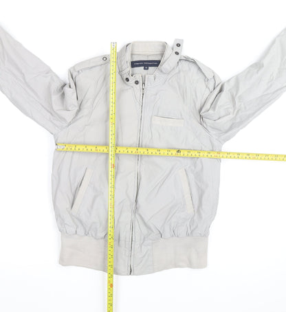 French Connection Women’s Grey Bomber Jacket Size 10 Cotton Blend