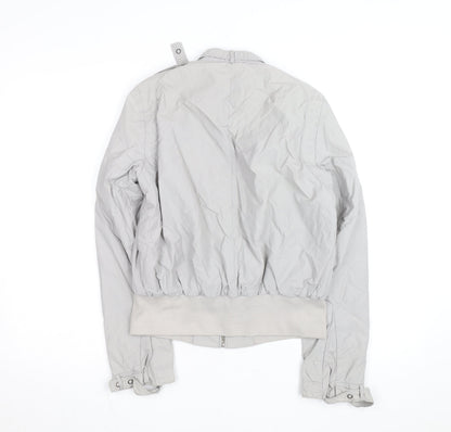 French Connection Women’s Grey Bomber Jacket Size 10 Cotton Blend