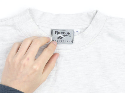 Reebok Men's Grey Pullover Sweatshirt M Regular Fit Crew Neck