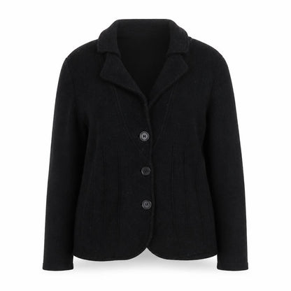 Laura Ashley Women Black Wool Blazer Jacket UK 18 Classic Style
