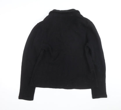 Laura Ashley Women Black Wool Blazer Jacket UK 18 Classic Style