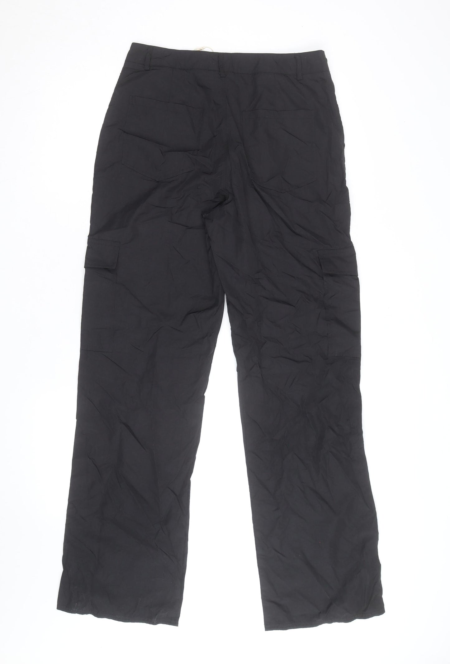 STR Women's Black Cargo Trousers M Regular Fit Cotton Blend