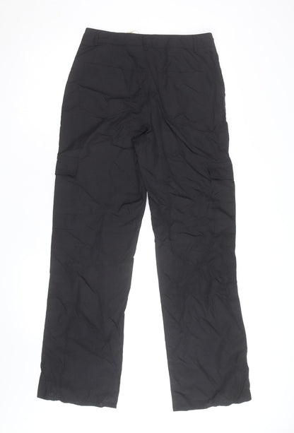 STR Women's Black Cargo Trousers M Regular Fit Cotton Blend